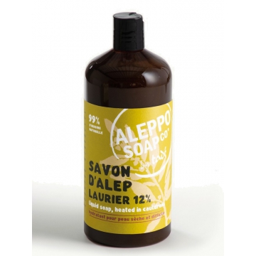 Savon d'Alep liquide Olive et Laurier 12% Laurier recharge 1 litre - Tadé