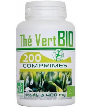 Thé Vert bio extrait aqueux 400mg 200 comprimés - GPH Diffusion