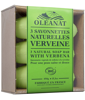 Barquette 3 Savonnettes bio Verveine - Oléanat
