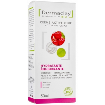 Crème Active Jour Hydratante Equilibrante 50ml Dermaclay