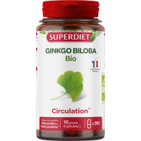 Ginkgo Biloba bio 90 gélules Super Diet, super diet, ginkgo biloba bio, ginkgo biloba mémoire, aromatic provence,