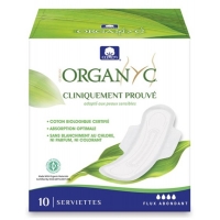 Serviettes ultra-fines Flux abondant x10 - Organyc serviettes hygieniques bio Aromatic provence