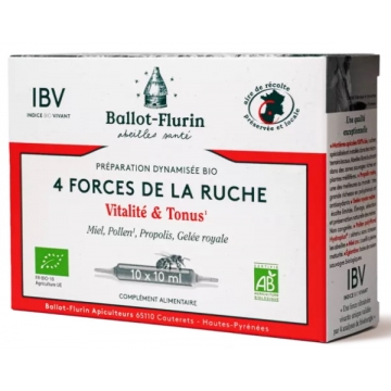 Préparation dynamisée 4 forces de la ruche, églantine 10 ampoules - Ballot Flurin