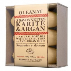 Barquette 3 savonnettes bio karité & Argan - OLéanat