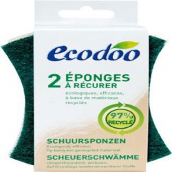 Lot de 2 Eponges à récurer en matières recyclées - Ecodoo
