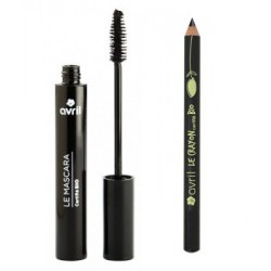 Lot mascara + crayon contour des yeux Noir-Avril