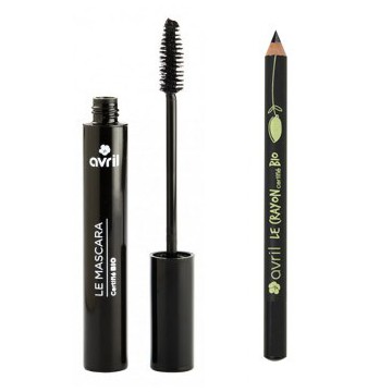 Lot mascara + crayon contour des yeux Noir-Avril