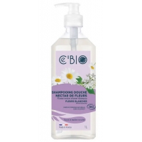 Shampooing douche Fleurs Blanches 1L - C'Bio   Produits d'hygiène bio,  Cosmétique Aromatic Provence