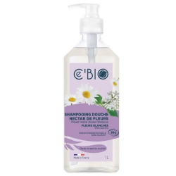 Shampooing douche Fleurs Blanches 1L - C'Bio