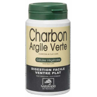 Charbon Argile Verte : Digestion facile Ventre Plat 120 gélules - Naturado charbon végétal activé Aromatic provence
