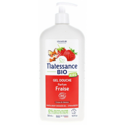 Gel douche Corps et Cheveux Kids Fraise/Vanille sans sulfate 500ml Natessance