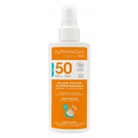 Spray solaire enfants très haute protection SPF 50 Kids 125g Alphanova jojoba tamanu filtres minéraux Aromatic provence