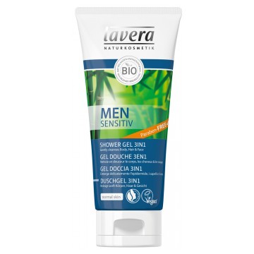 Gel douche 3 en 1 Men Sensitiv 200ml - Lavera