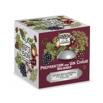 Préparation pour vin chaud bio cube 24 sachets Boite métal  - Provence d'Antan