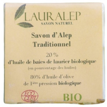 Savon d'Alep bio 20% huile de laurier 200 gr - Lauralep