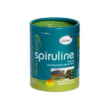 Spiruline Flamant Vert 300 comprimes des Andes contrôlée par Ecocert