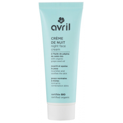 Crème de nuit peau normale et mixte à l'huile de Pépins de Raisin 50ml Avril beauté