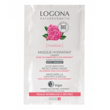 Masque hydratant lissant Rose de Damas bio Kalpariane 2x7,5 ml - Logona