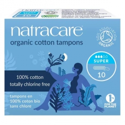 10 Tampons super sans applicateur en coton bio - Natracare