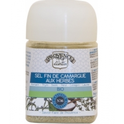 Sel fin de Camargue aux Herbes pot végétal bio 90 gr - Provence d'Antan