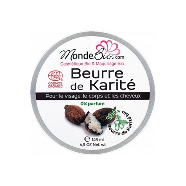 Beurre de karité bio 150 gr, marque monde bio, Beurre végétal de Karité  Brut Bio aromatic provence