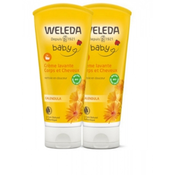 Duo crème lavante corps et cheveux au Calendula bébé 2 x 200ml - Weleda