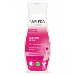 Lait satiné Corps Rose musquée peaux normales et sèches 200ml - Weleda