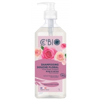 Shampooing douche Rose d'Antan 1 L - C'BIO, cébio shampoing bio, aromatic Provence