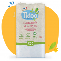 50 Maxi Carrés de Coton Bio - Tidoo Care maxi carrés bio, Aromatic provence