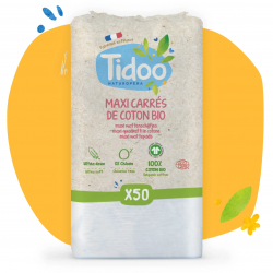 50 Maxi Carrés de Coton Bio - Tidoo Care