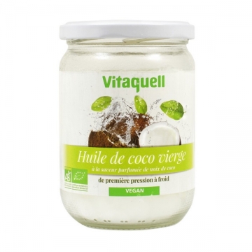 Huile de coco vierge culinaire soin corporel parfum noix de coco 400 gr - Vitaquell