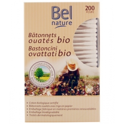 200 Bâtonnets d'oreille boîte distributrice coton bio - Bel Nature