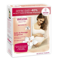 lot de 2 Huiles de massage vergetures 2 x 100 ml - Weleda, huile corps bio Aromatic Provence