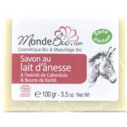 Savon 40% lait d'ânesse bio Beurre Karité et extrait de Calendula 100gr - Monde Bio