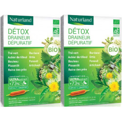 Detox Bio 9 plantes Lot de 2 boîtes 20 ampoules - Naturland