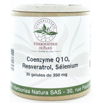 Coenzyme Q10 Fort Resveratrol Sélénium 30 Gélules - Herboristerie de Paris