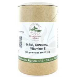 M.S.M Curcuma Vitamine E 150 gélules - Herboristerie de Paris