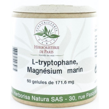 L Tryptophane Magnésium marin Vitamines E et B6 60 Gélules - Herboristerie de paris