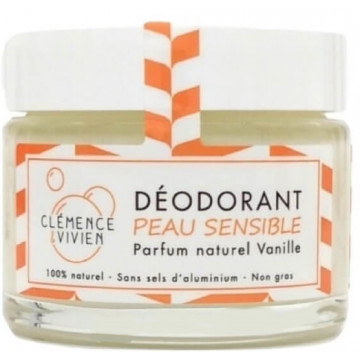 Baume déodorant Peau sensible à la Vanille 50gr - Clemence & Vivien