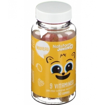 9 Vitamines Junior+ 30 oursons - Nat et Form