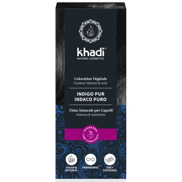 Coloration végétale Indigo Pur Noir Froid 100 gr - Khadi