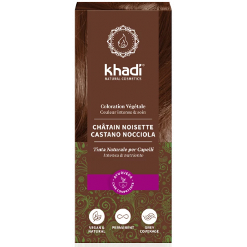 Coloration végétale Noisette Naturel Châtain foncé 100 gr - Khadi