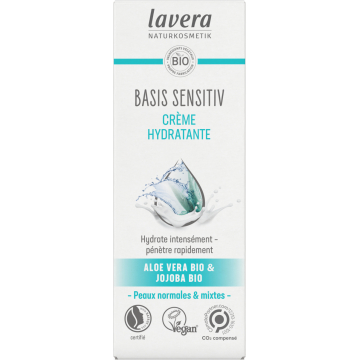 Crème hydratante Aloe vera et Jojoba Basis sensitiv 50ml - Lavera