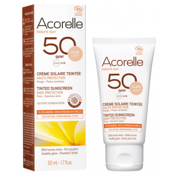 Crème Solaire teintée SPF 50 clair 50ml - Acorelle