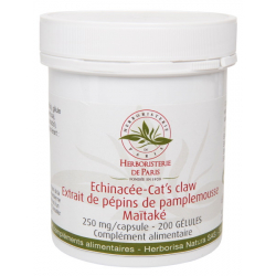 Echinacée Cat's claw Extrait de pépins de pamplemousse Maïtaké 200 Gélules - Herboristerie de Paris