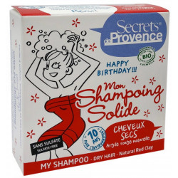 Mon shampoing solide cheveux secs argile rouge 85 gr - Secrets de Provence