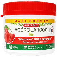 Acérola bio Vitamine C Super Diet, Format économique 60 comprimés,Acérola bio Aromatic provence