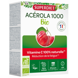 Acérola 1000 Vitamine C Bio 24 comprimés - Super Diet