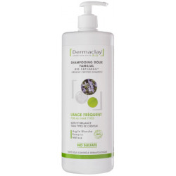 Shampooing doux familial usage fréquent Argile blanche 1 litre Dermaclay