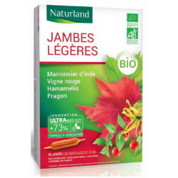 Vigne Rouge Marronnier d'inde Hamamelis Jambes légères Bio 20 Ampoules de 10ml - Naturland